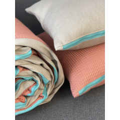 "Moorea" Lin et Vert - Housse de coussin