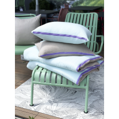 "Moorea" Menthe et Violet - Housse de coussin