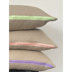 "Moorea" Lin et Vert d'eau - Housse de coussin