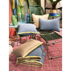"Moorea" Denim et Jaune - Sofa cover