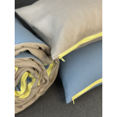 "Moorea" Denim et Jaune - Sofa cover