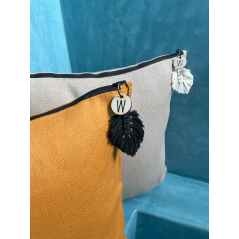 "Antilles" - lin jaune - Housse de coussin