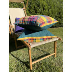 "Antilles" - Madras / Sapin- Housse de coussin