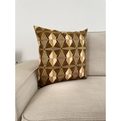 "Montagne dorée" - Housse de coussin carrée