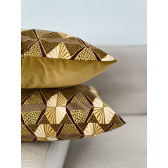 "Montagne dorée" - Housse de coussin rectangulaire